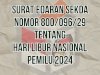 SURAT EDARAN TENTANG HARI LIBUR NASIONAL DALAM RANGKA PEMILU 2024