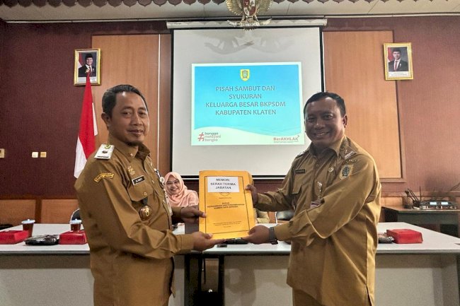 PELAKSANAAN LEPAS SAMBUT KEPALA BKPSDM  KLATEN SEDERHANA PENUH MAKNA