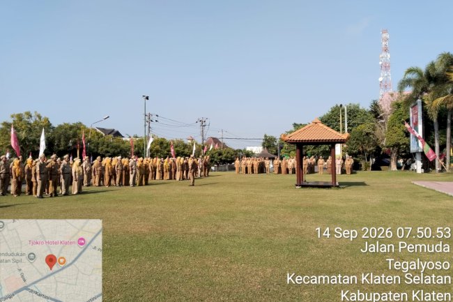 SEKDA KLATEN PIMPIN APEL PAGI, TEKANKAN DISIPLIN DAN PENINGKATAN KINERJA ASN
