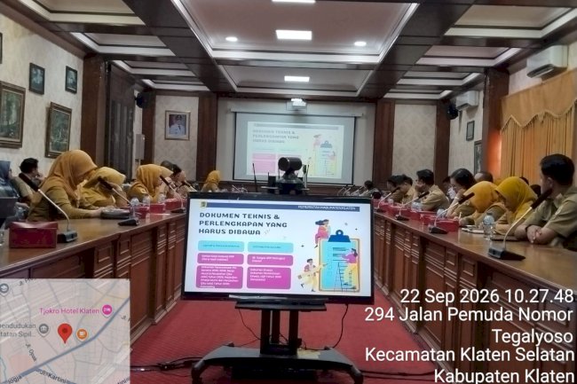 BKPSDM DAN INSPEKTORAT DAERAH KLATEN BERIKAN PEMBEKALAN CALON PESERTA DIKLAT SPIP TERINTEGRASI 