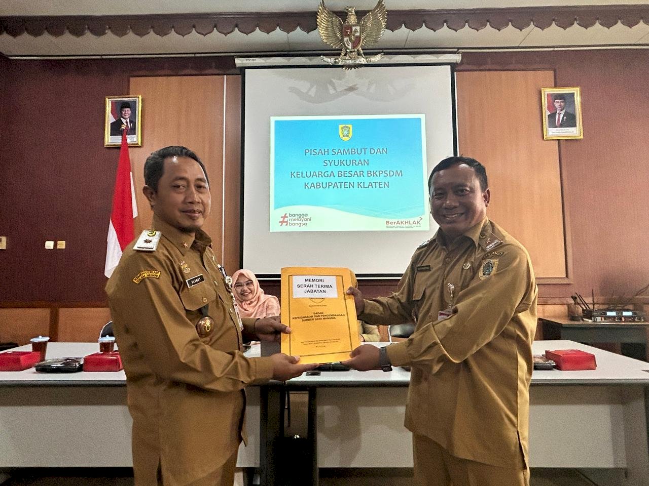PELAKSANAAN LEPAS SAMBUT KEPALA BKPSDM  KLATEN SEDERHANA PENUH MAKNA