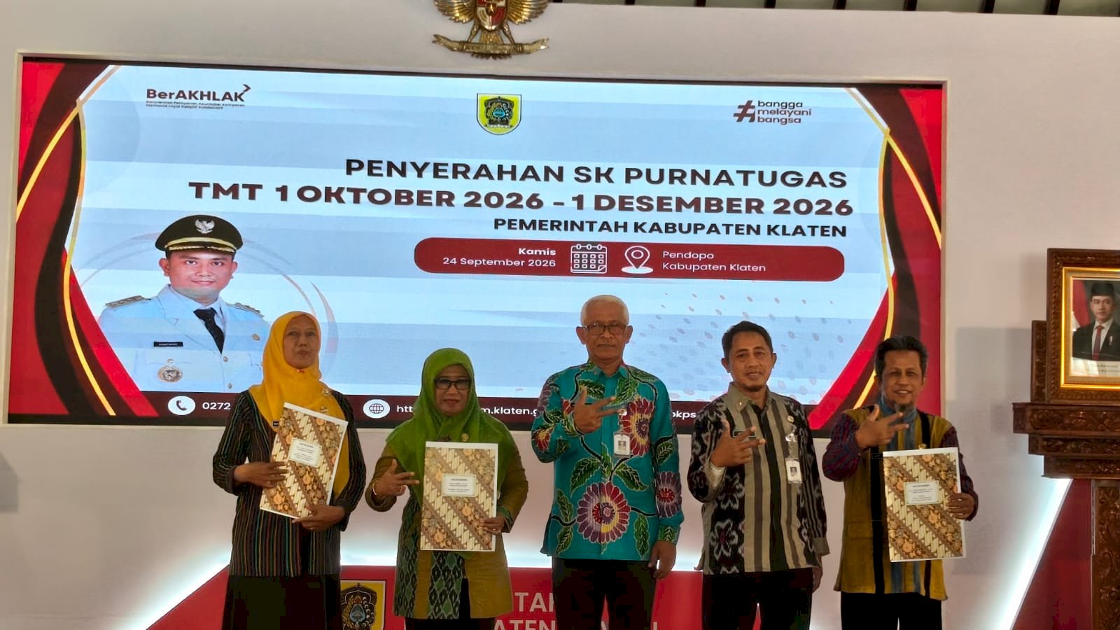 PESAN BUPATI KLATEN PADA PENYERAHAN  SK PENSIUN 